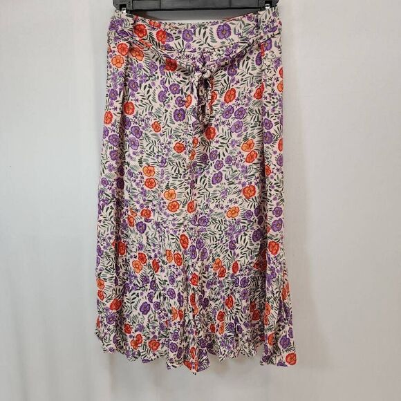 Lulus Size Small Women's Floral Wrap Midi Skirt Boho U - Picture 2 of 7